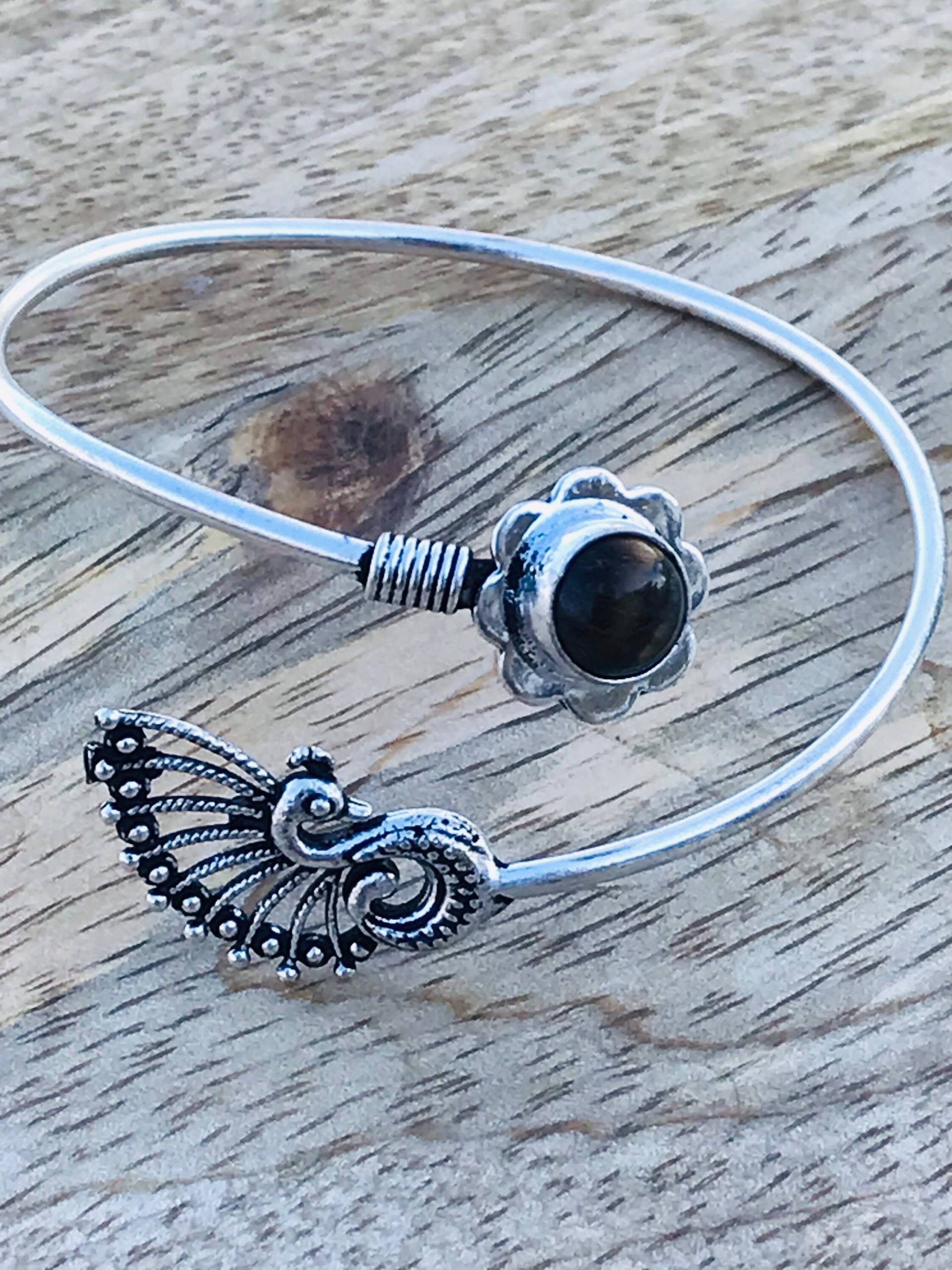 Silber Armband, Edelstein Manschettenarmband, Wickelarmband Silber Armband, Edelstein Manschettenarmband, Wickelarmband von SheWolfPack