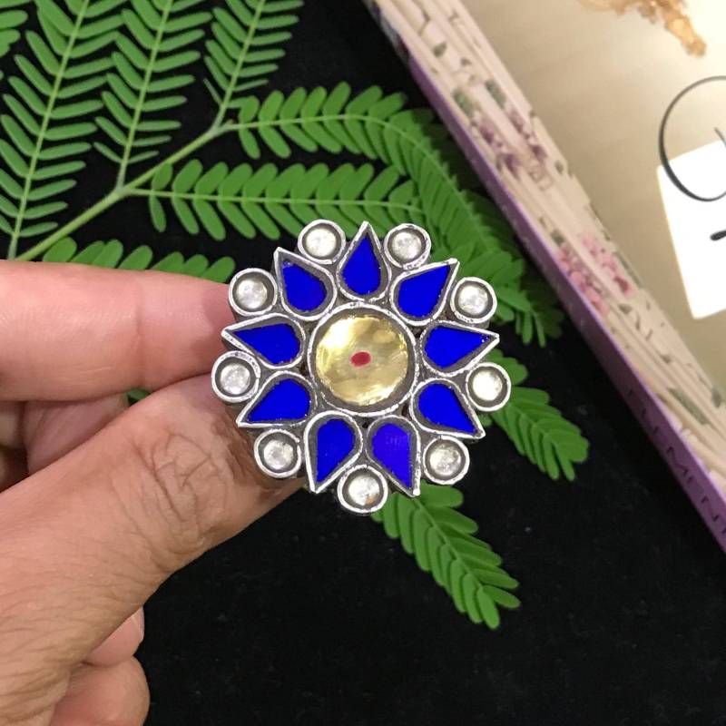 925 Sterlingsilber Mit Glasring, Schöne Blume Design Ring, Verstellbare Handgemachte Ring Geschenk Für Sie, Gewicht 18 Gramm von Shebaboutiquein