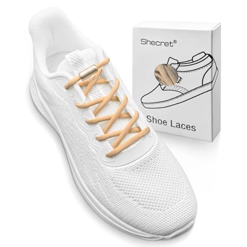 Shecret Elastische Schnürsenkel mit Metall Lock, 2 Paar Schnürsenkel Ohne Binden, Schuhbänder mit Schnellschnürsystem, No tie Shoelaces mit Kapseln für Läufer, Kinder und ältere Menschen(Khaki) Shecret Elastische Schnürsenkel mit Metall Lock, 2 Paar Schnürsenkel Ohne Binden, Schuhbänder mit Schnellschnürsystem, No tie Shoelaces mit Kapseln für Läufer, Kinder und ältere Menschen(Khaki) von Shecret