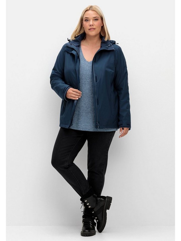 Sheego 3-in-1-Funktionsjacke Große Größen mit Fleece-Innenjacke, wind- und wasserdicht von Sheego