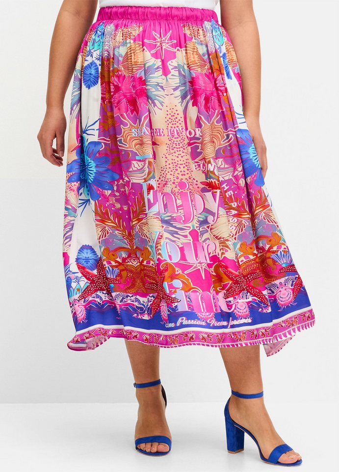 Sheego A-Linien-Rock Satinrock . von Sheego