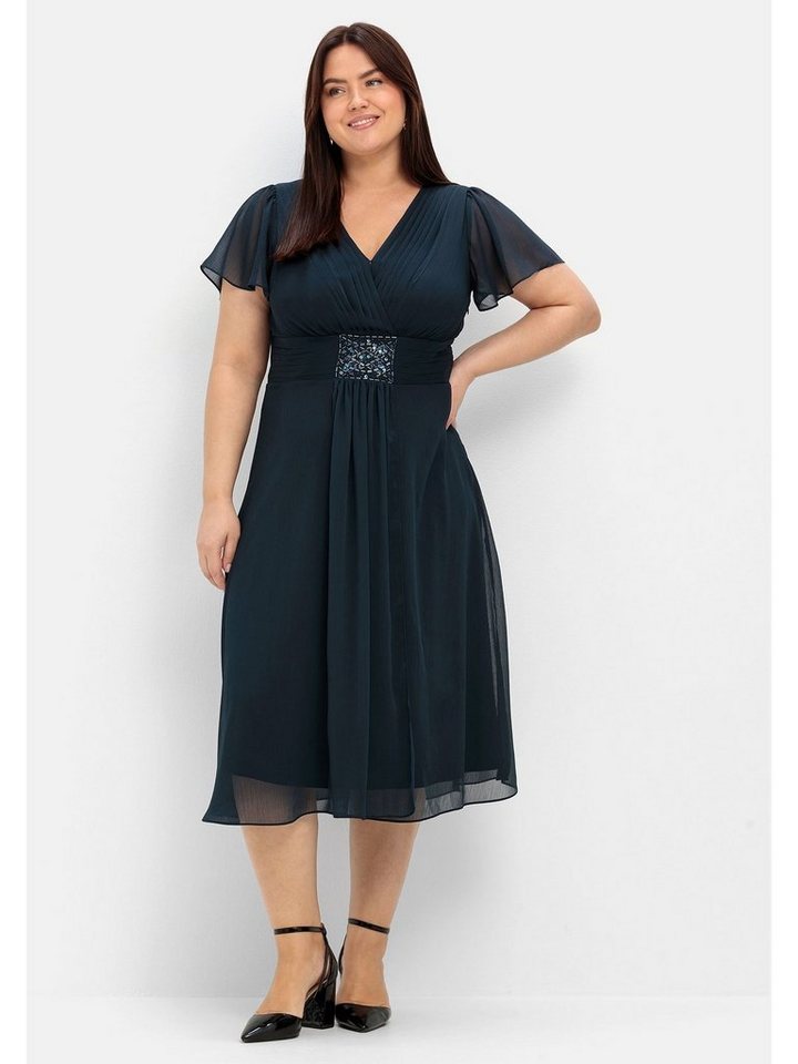 Sheego Abendkleid Große Größen mit Alloverdruck von Sheego