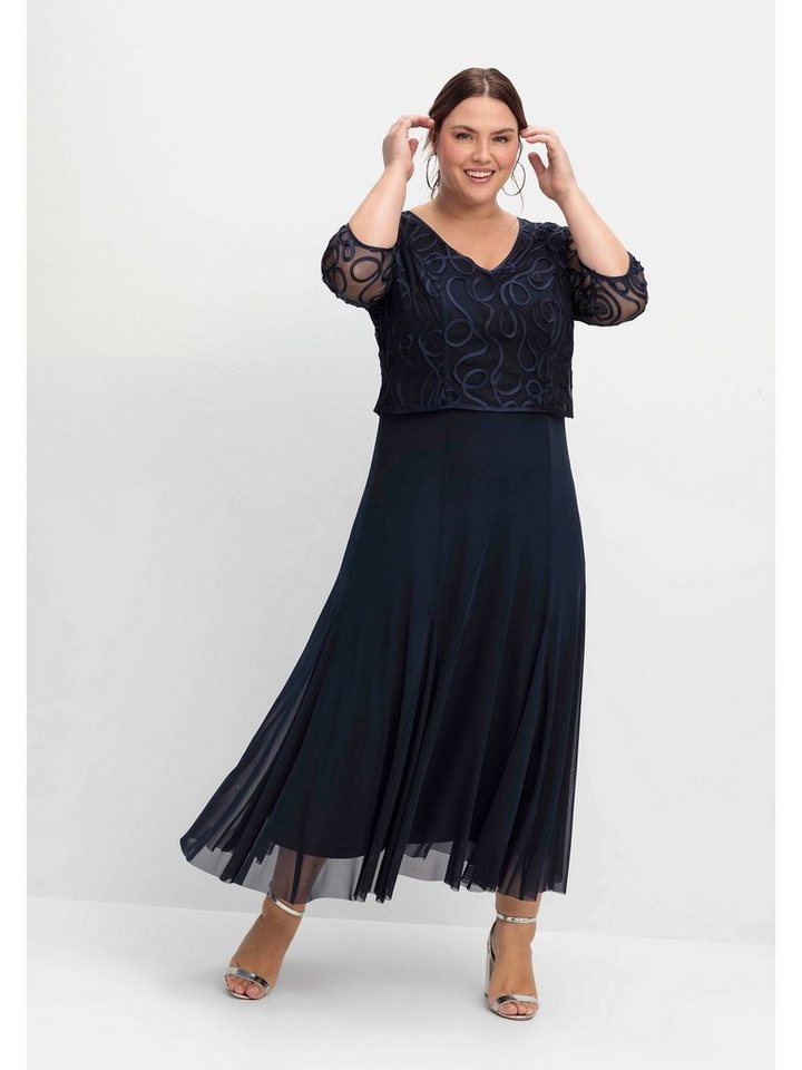 Sheego Abendkleid Große Größen aus Mesh, mit Zierborten von Sheego