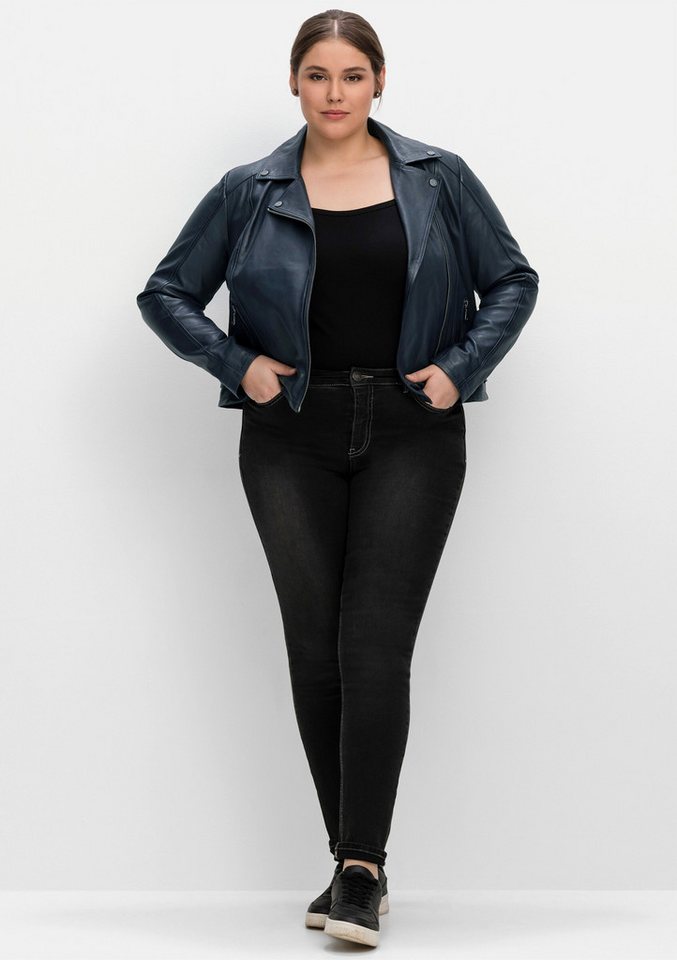 Sheego Allwetterjacke Bikerjacke . aus Lammnappa, im Biker-Stil von Sheego