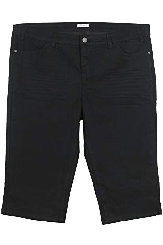 Sheego Caprijeans Jeans Hose Sommerhose Bermuda Short Damen Stretch, Farbe:schwarz, Damengrößen:56 von Sheego