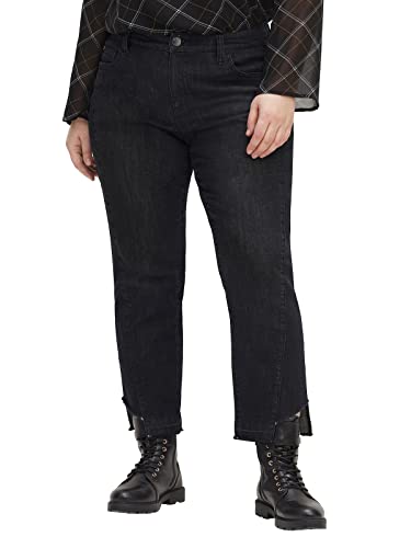 Sheego Damen Große Größen 7/8-Jeans mit Cut-Out und Fransen am Saum Stretch-Jeans Freizeitmode trendig - unifarben von Sheego