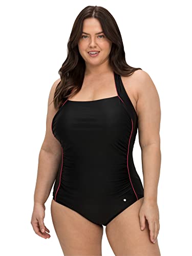 Sheego Damen Große Größen Badeanzug mit Kontrastpaspeln Aqua von Sheego