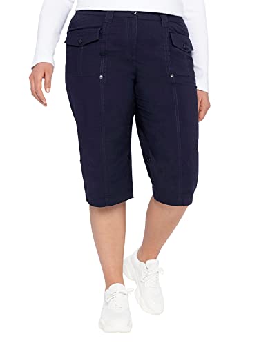 Sheego Damen Große Größen Bermudas mit aufgesetzten Taschen und Patten Bermudas Basicmode sportlich - unifarben von Sheego