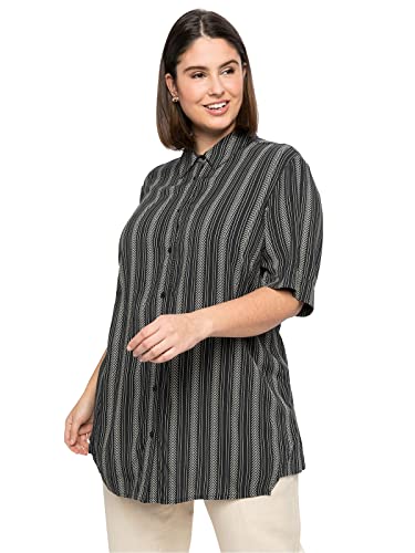 Sheego Damen Große Größen Bluse mit Ethno-Print und verlängerter Rückenpartie Longbluse Citywear sportlich - Gemustert von Sheego