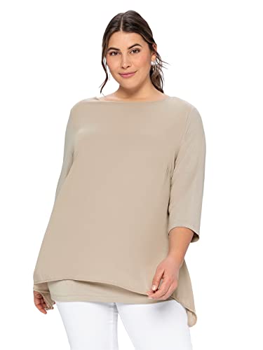 Sheego Damen Große Größen Blusenshirt in Leichter A-Linie mit Zipfelsaum Businessmode klassisch Rundhals-Ausschnitt - von Sheego