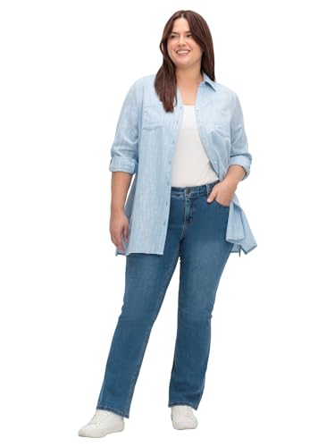 Sheego Damen Große Größen Bootcut-Jeans Susanne ideal bei viel Bauch und schmalen Beinen Bootcut-Jeans Freizeitmode sportlich - unifarben von Sheego