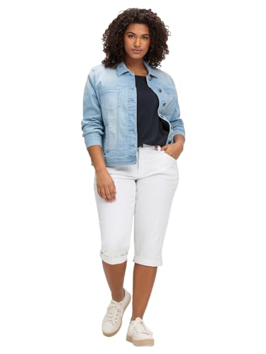 Sheego Damen Große Größen Caprijeans Die Schmale mit Used-Effekten Freizeitmode sportlich - Sheego Damen Große Größen Caprijeans Die Schmale mit Used-Effekten Freizeitmode sportlich - von Sheego