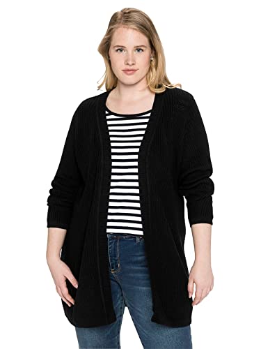 Sheego Damen Große Größen Cardigan aus Grobstrick, in offener Form Basicmode sportlich - von Sheego