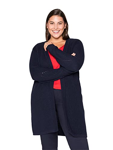 Sheego Damen Große Größen Cardigan aus Grobstrick, in offener Form Longstrickjacke Basicmode sportlich - unifarben von Sheego