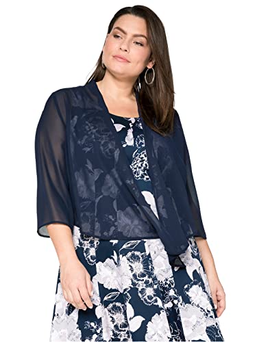 Sheego Damen Große Größen Chiffon-Bolero aus Chiffon Bolerojacke Abendmode feminin - unifarben von Sheego