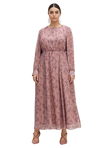 Sheego Damen Große Größen Chiffonkleid aus zartem Chiffon, Blickdicht gefüttert Abendmode feminin Rundhals-Ausschnitt - von Sheego