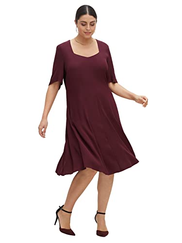 Sheego Damen Große Größen Cocktailkleid aus feiner Georgette-Qualität Cocktailkleid Abendmode elegant Caree-Ausschnitt - unifarben von Sheego