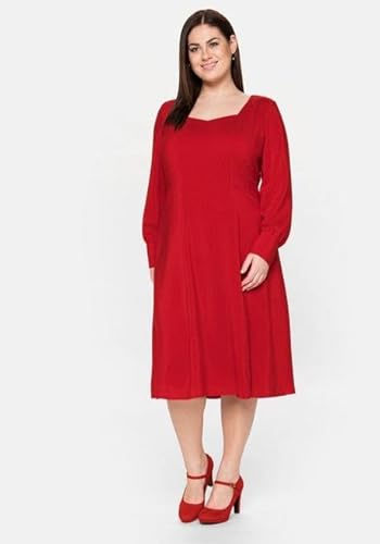 Sheego Damen Große Größen Cocktailkleid mit dezentem Muster Abendkleid Abendmode elegant eckiger Ausschnitt - unifarben von Sheego