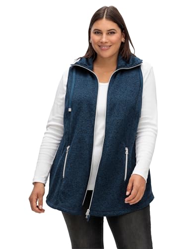 Sheego Damen Große Größen Fleeceweste in Melange-Optik und leichter A-Linie Outdoormode sportlich Rundhals-Ausschnitt - von Sheego