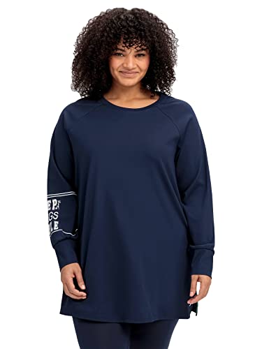 Sheego Damen Große Größen Funktions-Sweatshirt aus Funktionsmaterial, mit Ärmeldruck Sweatshirt Fitness sportlich Rundhals-Ausschnitt - Bedruckt von Sheego