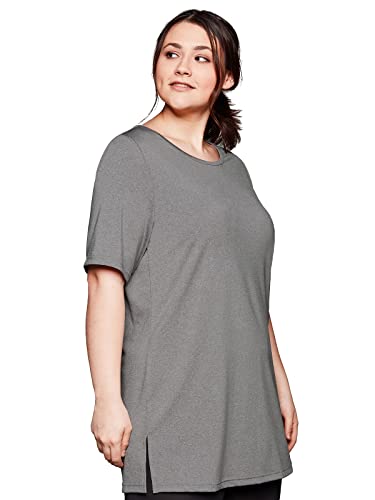 Sheego Damen Große Größen Funktionslongshirt mit atmungsaktiver, schnelltrocknender Funktion Longshirt Fitness sportlich Rundhals-Ausschnitt - unifarben von Sheego