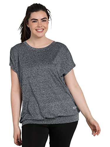 Sheego Damen Große Größen Funktionsshirt aus Funktionsmaterial T-Shirt Fitness sportlich U-Boot-Ausschnitt - unifarben von Sheego