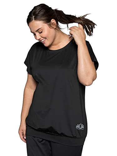 Sheego Damen Große Größen Funktionsshirt aus Funktionsmaterial T-Shirt Fitness sportlich U-Boot-Ausschnitt - unifarben von Sheego