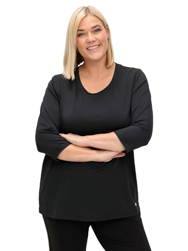 Sheego Damen Große Größen Funktionsshirt aus schnelltrocknender Qualität Funktionsshirt Fitness sportlich Rundhals-Ausschnitt - unifarben von Sheego