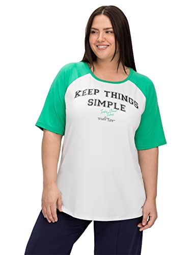 Sheego Damen Große Größen Funktionsshirt im College-Look, aus Funktionsware T-Shirt Fitness sportlich Rundhals-Ausschnitt - Bedruckt von Sheego