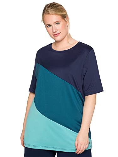 Sheego Damen Große Größen Funktionsshirt im Colourblocking-Stil Fitness sportlich Rundhals-Ausschnitt - von Sheego