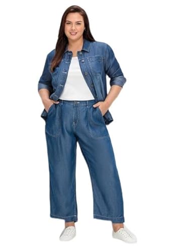 Sheego Damen Große Größen Jeans aus Tencel™ Lyocell, mit Kontrastnähten Weite Jeans Freizeitmode sportlich - unifarben von Sheego