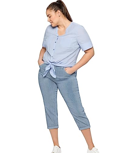 Sheego Damen Große Größen Jeans in 7/8 Länge, mit Allover-Streifen Stretch-Jeans Freizeitmode sportlich - gestreift von Sheego