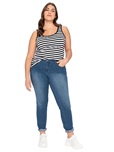 Sheego Damen Große Größen Jeans in schmaler Form Stretch-Jeans Freizeitmode sportlich - unifarben von Sheego