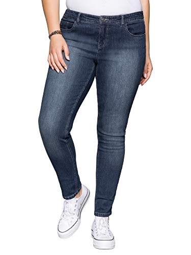 Sheego Damen Große Größen Jeans in schmaler Form Stretch-Jeans Freizeitmode sportlich - unifarben von Sheego