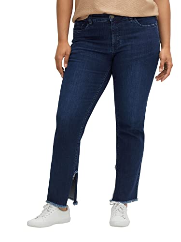 Sheego Damen Große Größen Jeans mit Fransendetails am Saum Freizeitmode sportlich - von Sheego