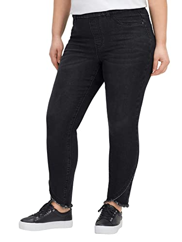 Sheego Damen Große Größen Jeans mit Gummibund und Fransensaum Stretch-Jeans Freizeitmode sportlich - unifarben von Sheego