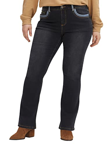 Sheego Damen Große Größen Jeans mit Kontrastdetails Bootcut-Jeans Freizeitmode sportlich - unifarben von Sheego