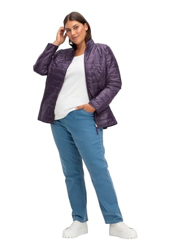 Sheego Damen Große Größen Jeans mit Smokbund und Used-Effekten Gerade Jeans Citywear feminin Zierknöpfe unifarben von Sheego
