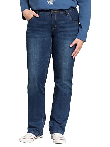 Sheego Damen Große Größen Jeans mit gerader Beinform, individuelle Used-Effekte Stretch-Jeans Freizeitmode sportlich - unifarben von Sheego