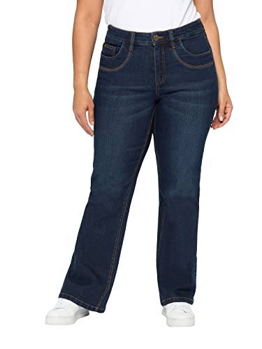 Sheego Damen Große Größen Jeans mit verstellbarem Bund Bootcut-Jeans Freizeitmode sportlich - unifarben von Sheego