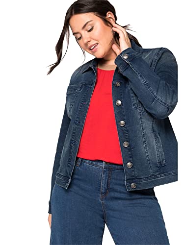 Sheego Damen Große Größen Jeansjacke in modisch kurzer Form Jeansjacke Basicmode sportlich - unifarben von Sheego