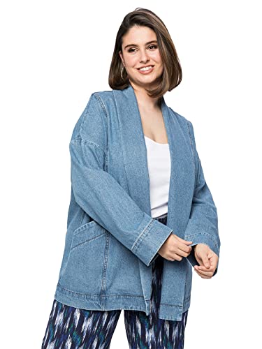 Sheego Damen Große Größen Jeansjacke mit Schalkragen, in Kimono-Form Jeansjacke Citywear sportlich - unifarben von Sheego