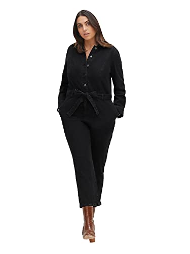 Sheego Damen Große Größen Jeansoverall aus elastischer Denimqualität Freizeitmode trendig V-Ausschnitt - von Sheego