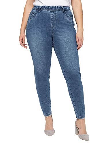 Sheego Damen Große Größen Jeggings mit Gummibund und Gürtelschlaufen Stretch-Jeans Basicmode sportlich - unifarben von Sheego