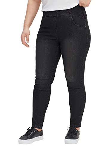 Sheego Damen Große Größen Jeggings mit breitem Gummibund Schlupfjeans Freizeitmode sportlich - unifarben von Sheego