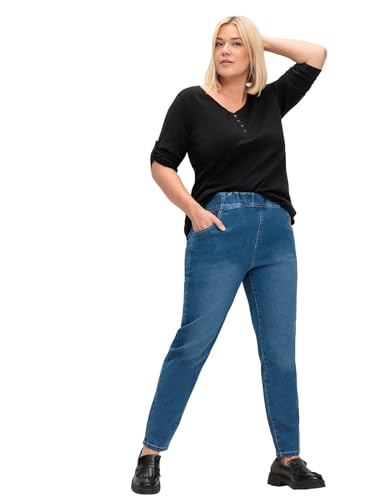 Sheego Damen Große Größen Jeggings mit breitem Gummibund Schlupfjeans Freizeitmode sportlich - unifarben von Sheego