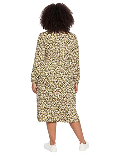 Sheego Damen Große Größen Jerseykleid mit Millefleurs-Druck und V-Ausschnitt Freizeitmode feminin V-Ausschnitt - Sheego Damen Große Größen Jerseykleid mit Millefleurs-Druck und V-Ausschnitt Freizeitmode feminin V-Ausschnitt - von Sheego