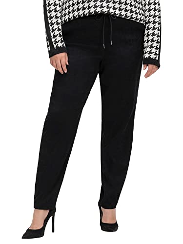 Sheego Damen Große Größen Joggpants aus Velourslederimitat, schmale Beinform Citywear sportlich - von Sheego