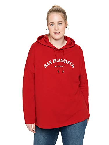 Sheego Damen Große Größen Kapuzensweatshirt mit Frontdruck, in A-Linie Freizeitmode sportlich Rundhals-Ausschnitt - von Sheego