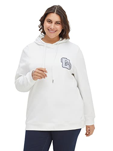 Sheego Damen Große Größen Kapuzensweatshirt mit Kapuze und College-Applikation Freizeitmode sportlich Rundhals-Ausschnitt Patches von Sheego